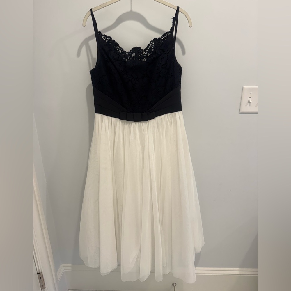 NWT Ted Baker Black Lace Bodice with White Tulle Skirt Dress